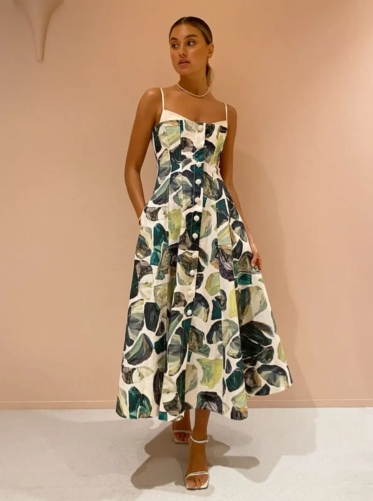 Alemais - Siena Bandeau Midi Dress Green - Size 10 - Image 5