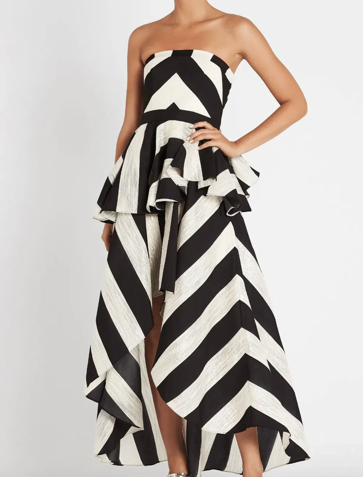 Sass & Bide The Stripe Asymmetric Dress Black/White Size 12 - Image 2