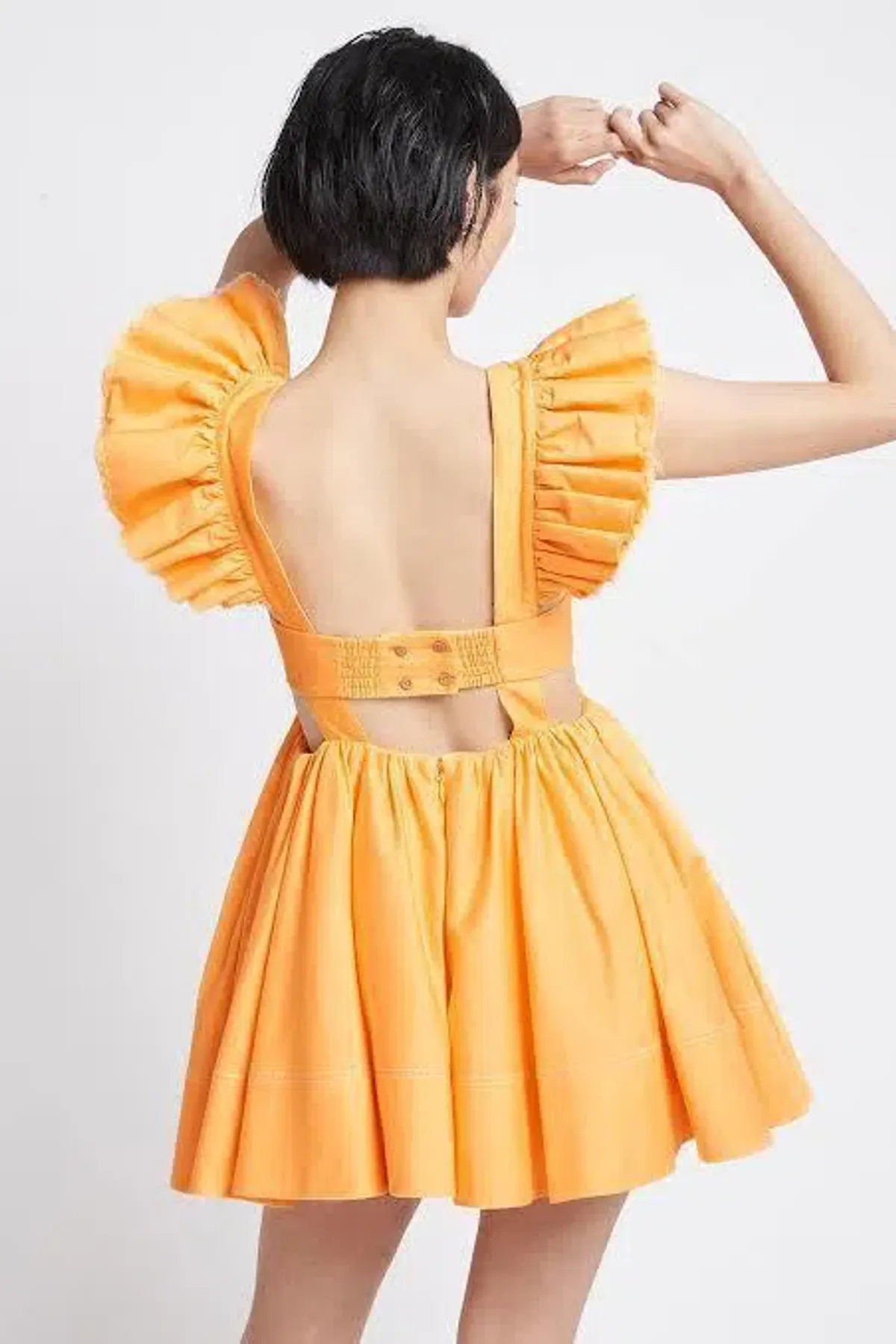 Aje Midsummer Mini Dress Mango Sorbet Size 6 - Image 3