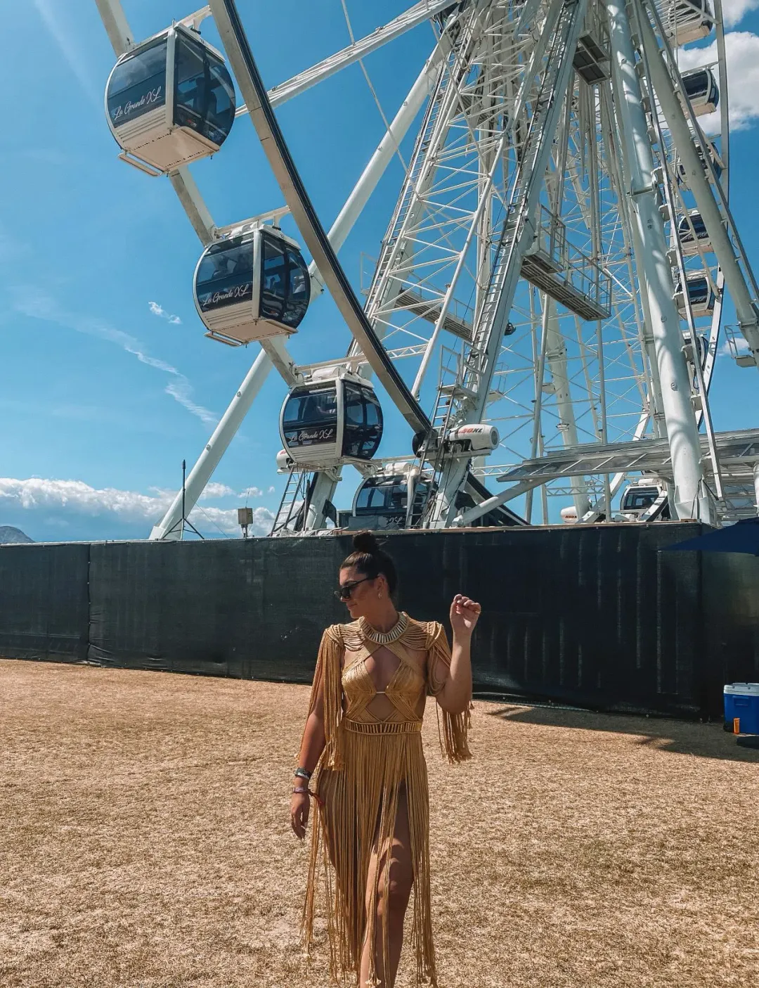 Denisse M Vera Zephora Dress Gold One Size for rent on The Volte - main image