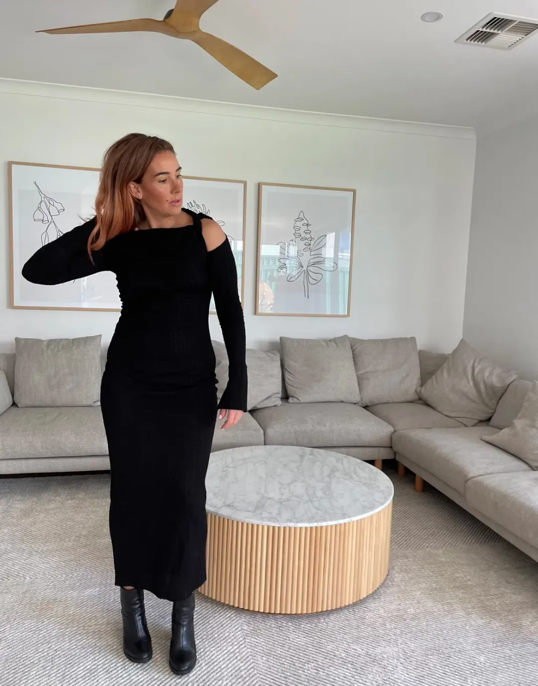 Camilla and Marc Ellsworth Twist Dress Black Size 10 for rent on The Volte - main image