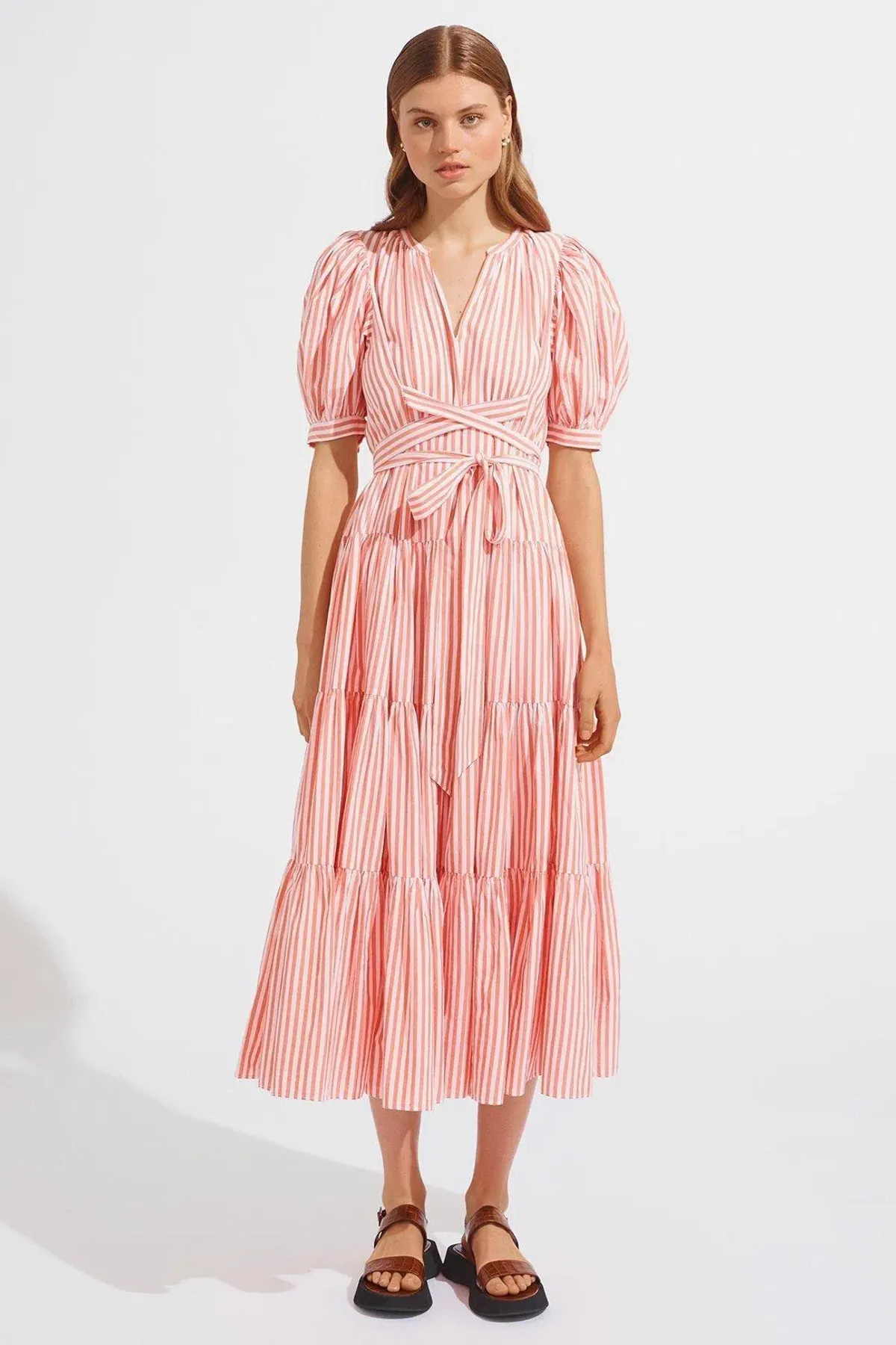 Steele Nectar Maeve Dress Pink Stripes Print Size S - Image 1