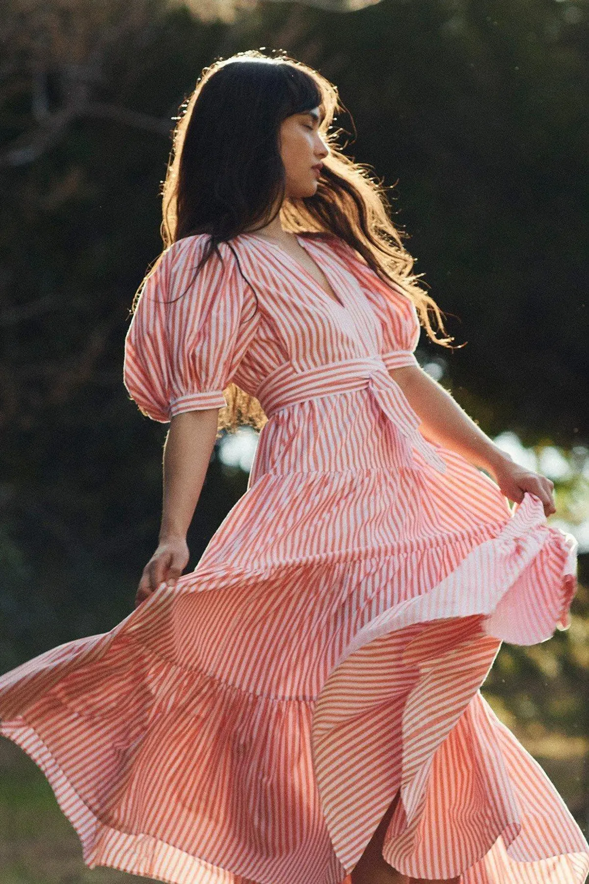 Steele Nectar Maeve Dress Pink Stripes Print Size S - Image 3