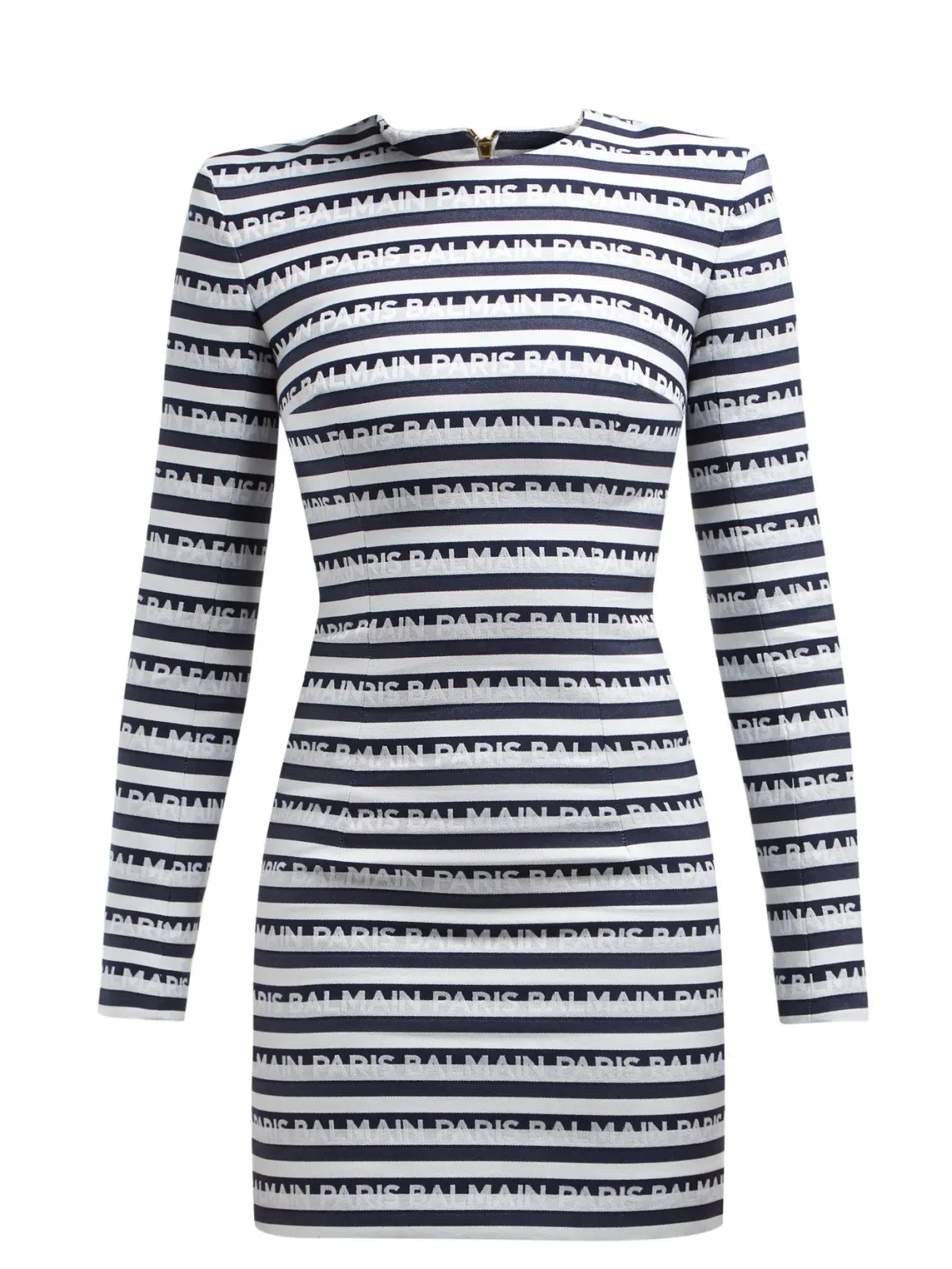 Balmain Mini Striped Jacquard Logo Dress Print Size 38 / AU 8 - Image 3