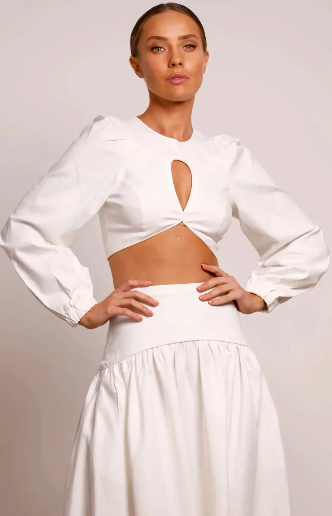 Pasduchas Meadows Crop Top and Maxi Skirt Set White Size 8 for rent on The Volte - main image