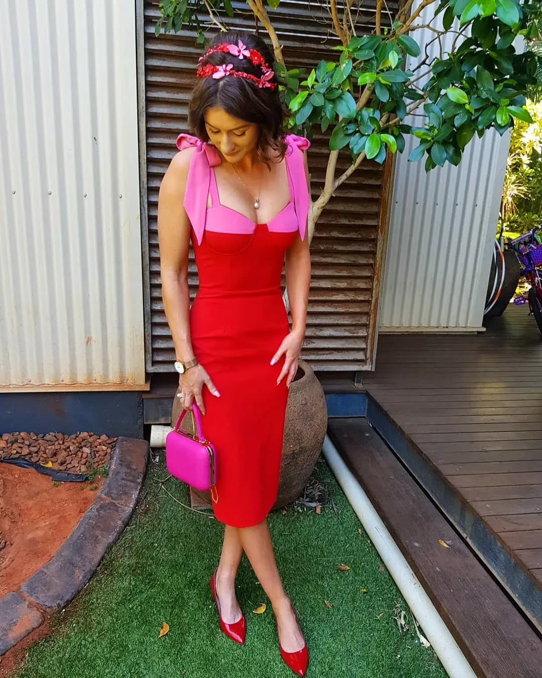 Georgy Collection Chantelle Dress Red Size 6 for rent on The Volte - main image