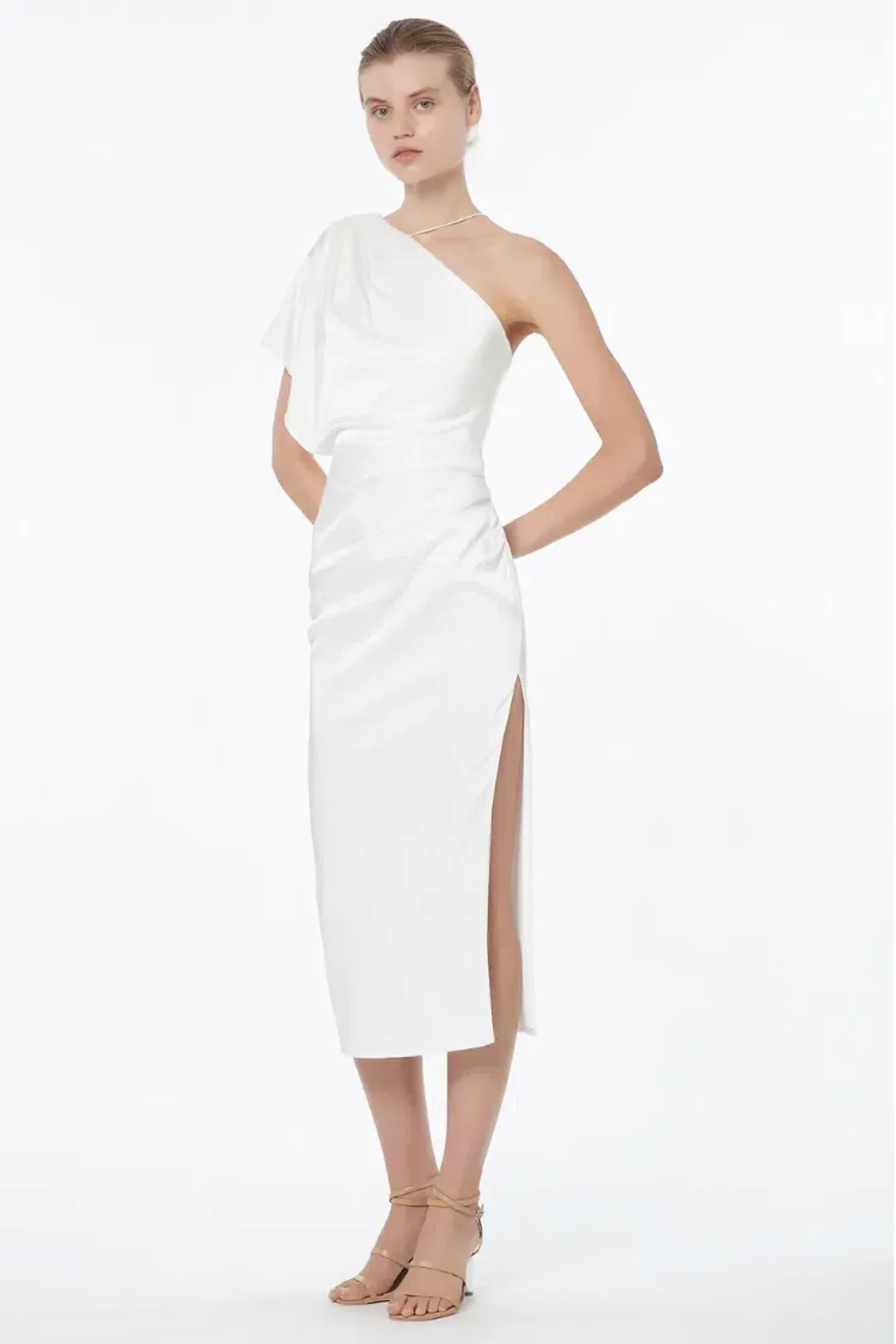 Manning Cartell Heat Asymmetric Dress White Size 10  for rent on The Volte - main image