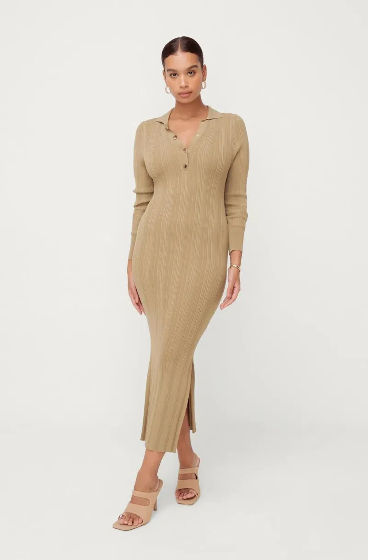 Sheike Rib Polo Dress Green Size 6 - Image 1