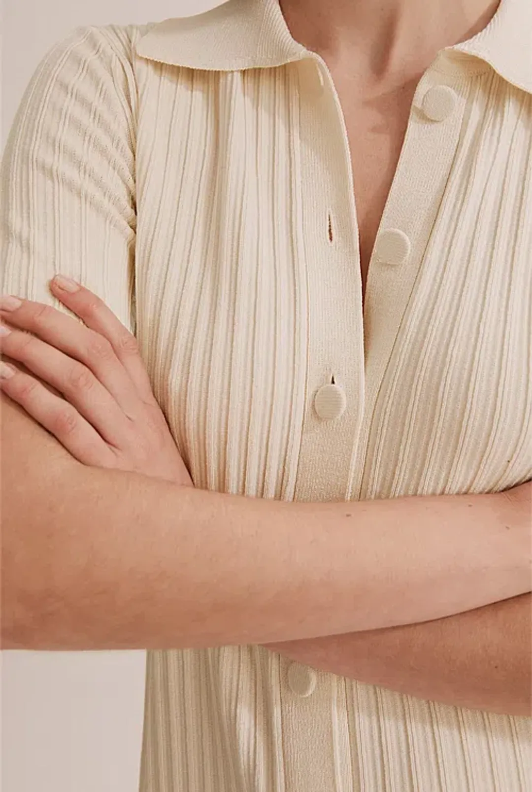 Country Road Button Through Knit Midi Dress Cream Size XXS / Au 4 for rent on The Volte - main image