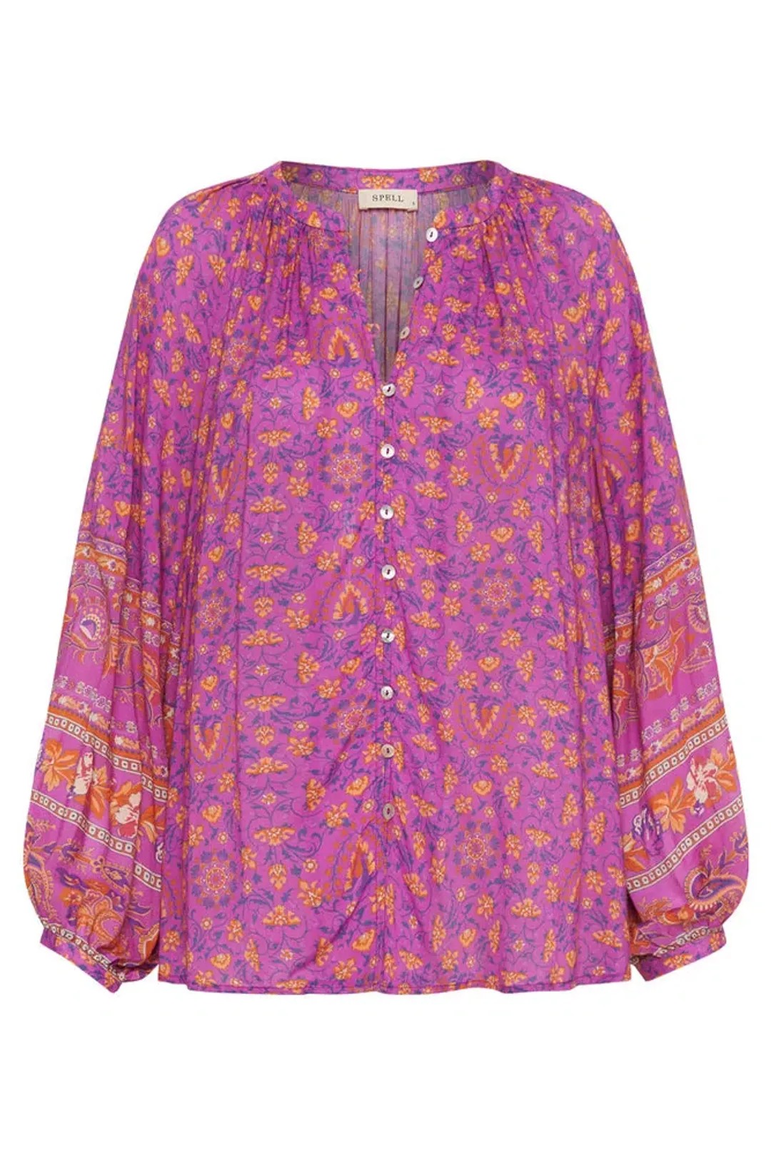 Spell Madame Peacock Blouse and Short Set Print Size M for rent on The Volte - main image