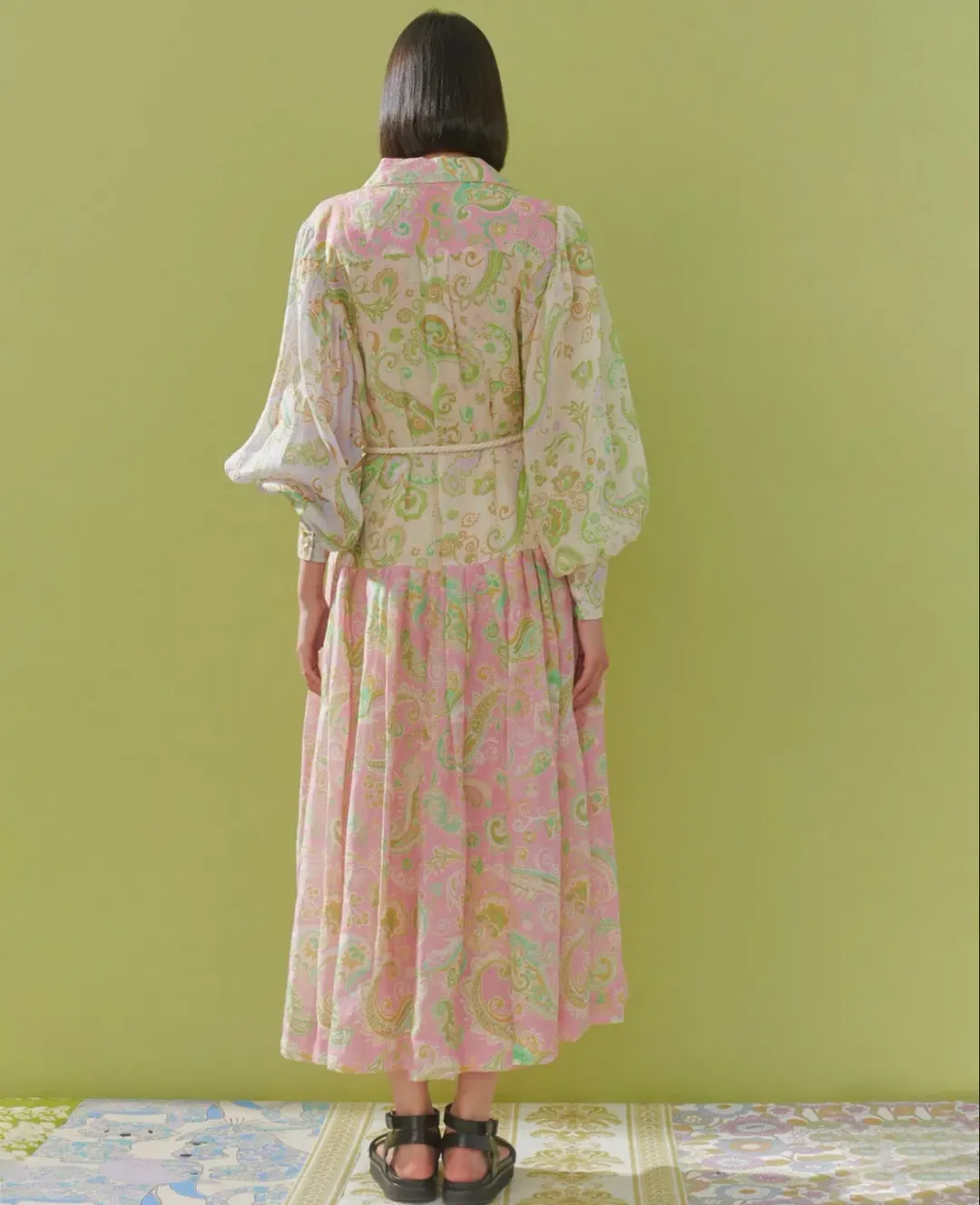 Alemais Marta Patchwork Shirtdress Print Size 8 for rent on The Volte - main image