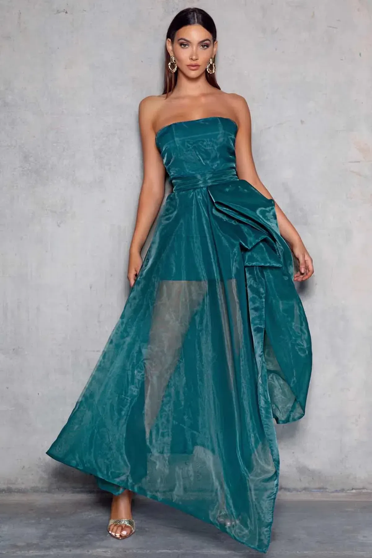 Elle Zeitoune Hazel Gown Emerald Green Size 12 - Image 2