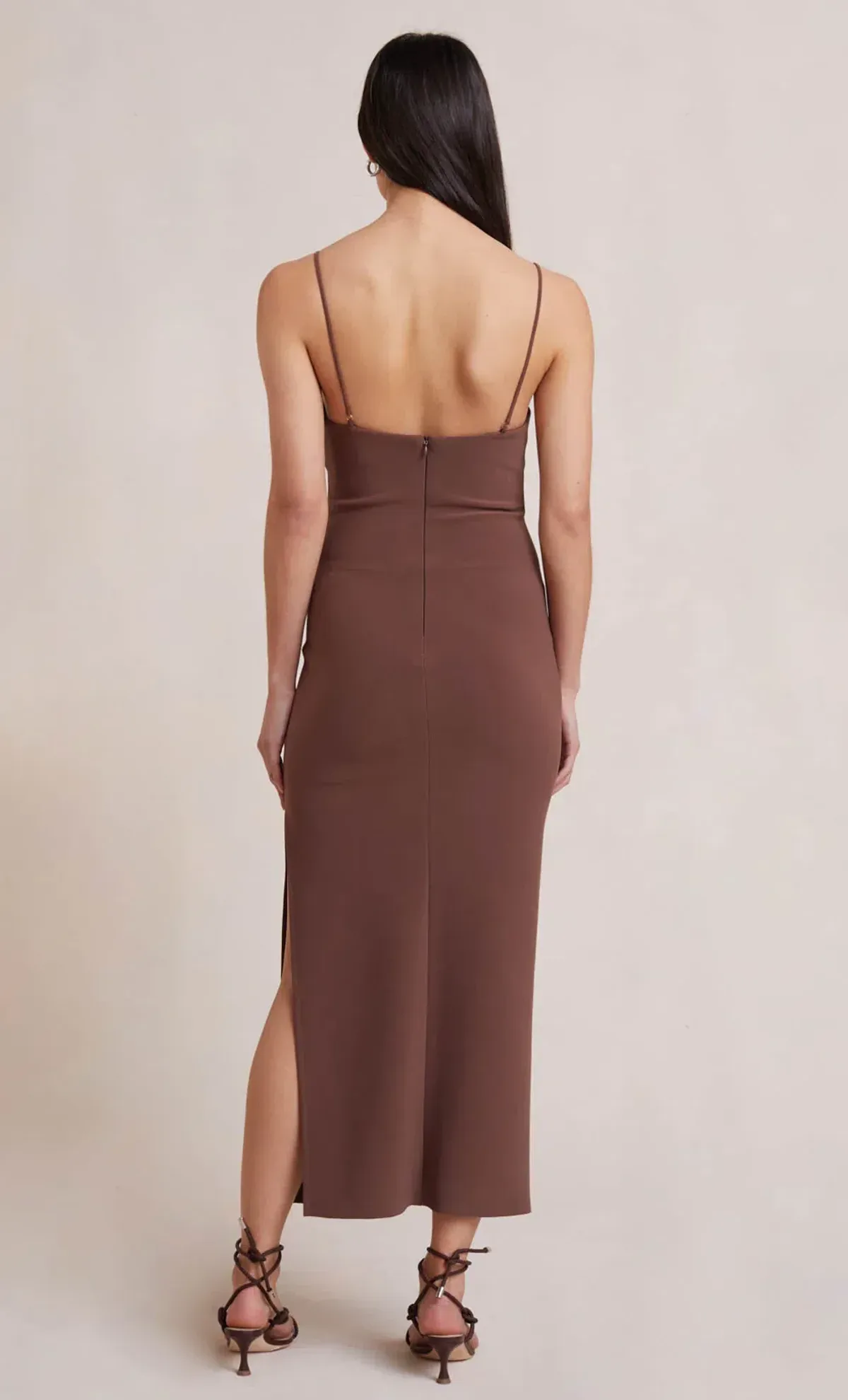 Bec & Bridge Ivy Midi Dress Dark Chocolate Size 6 - Image 3