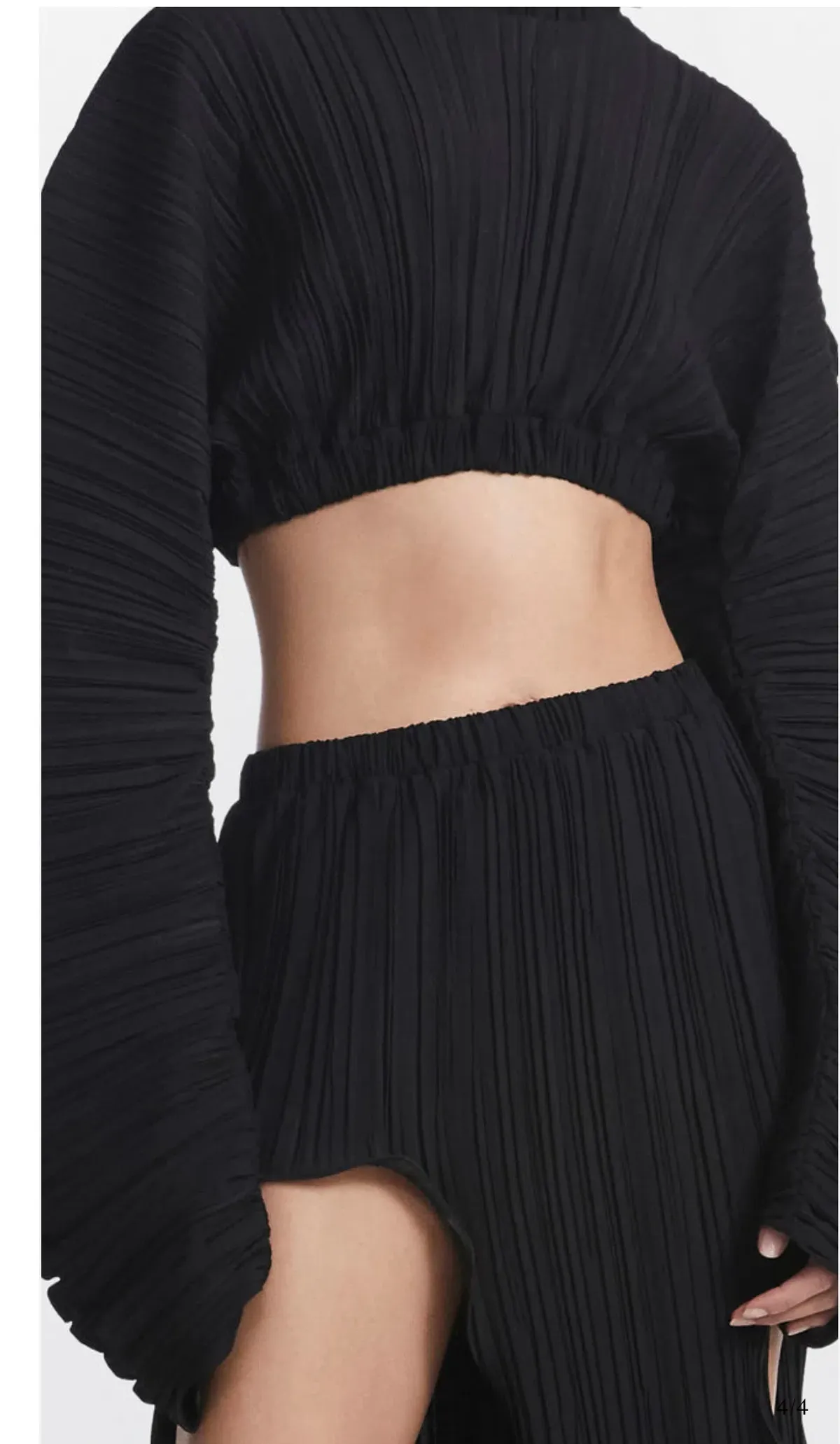 Dion lee Pleated Cocoon LS Top and Skirt Black Size 8 - Image 4