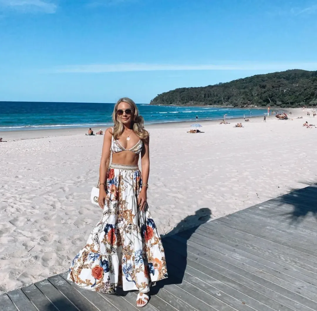 Camilla Reign Supreme Bralette & Tiered Maxi Skirt Set Size Print S/XS  for rent on The Volte - main image