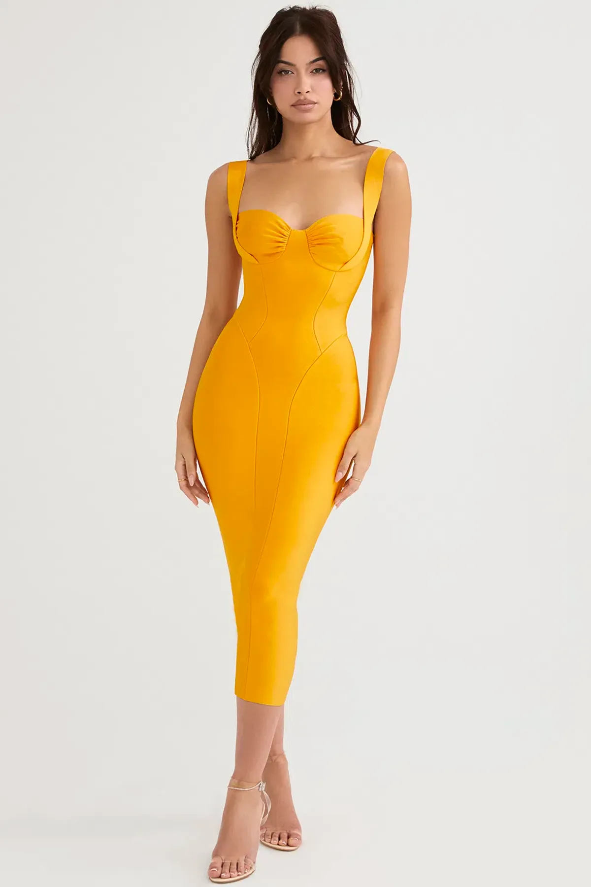 House Of CB Charlene Bandage Midi Dress Tangerine Size XS / Au 6 - Image 1