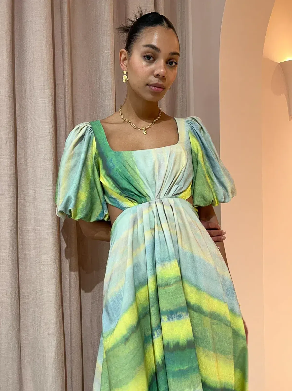 Acler Temple Dress in Impressionist Stripe Size 10 - Image 2