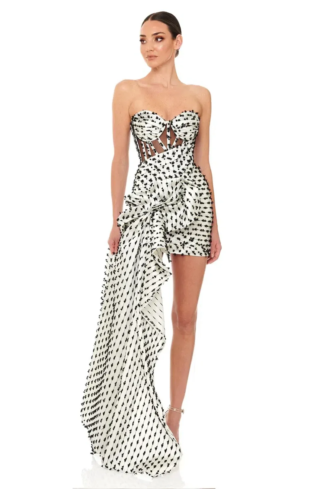 Eliya the Label Georgette Dress Black/White Size Small for rent on The Volte - main image