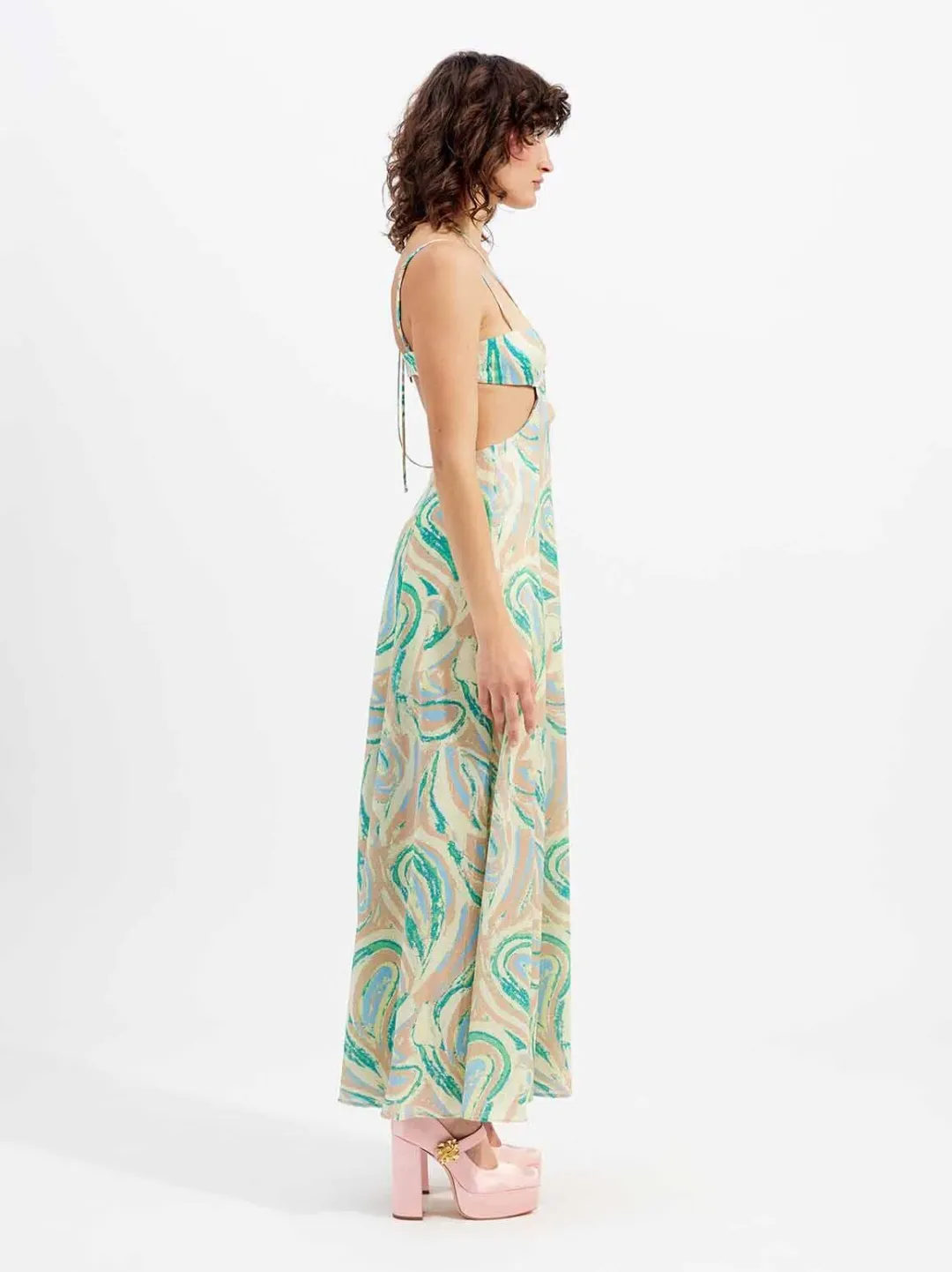 Alice McCall Swan Lake Midi Dress Citrus Size 16 for rent on The Volte - main image