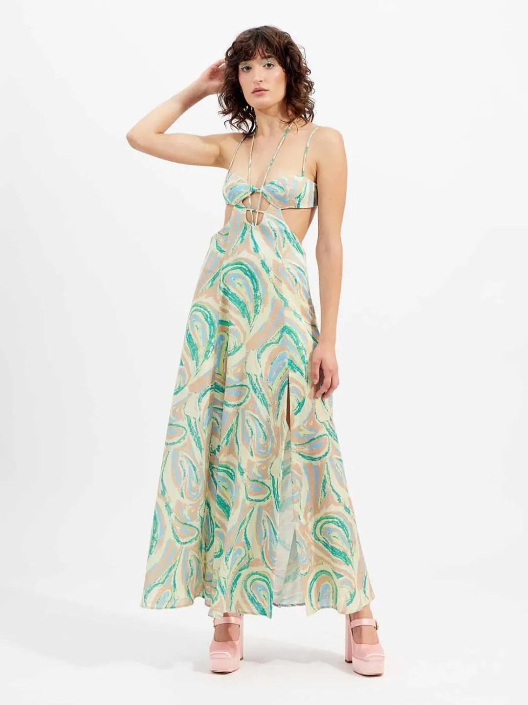 Alice McCall Swan Lake Midi Dress Citrus Size 16 for rent on The Volte - main image