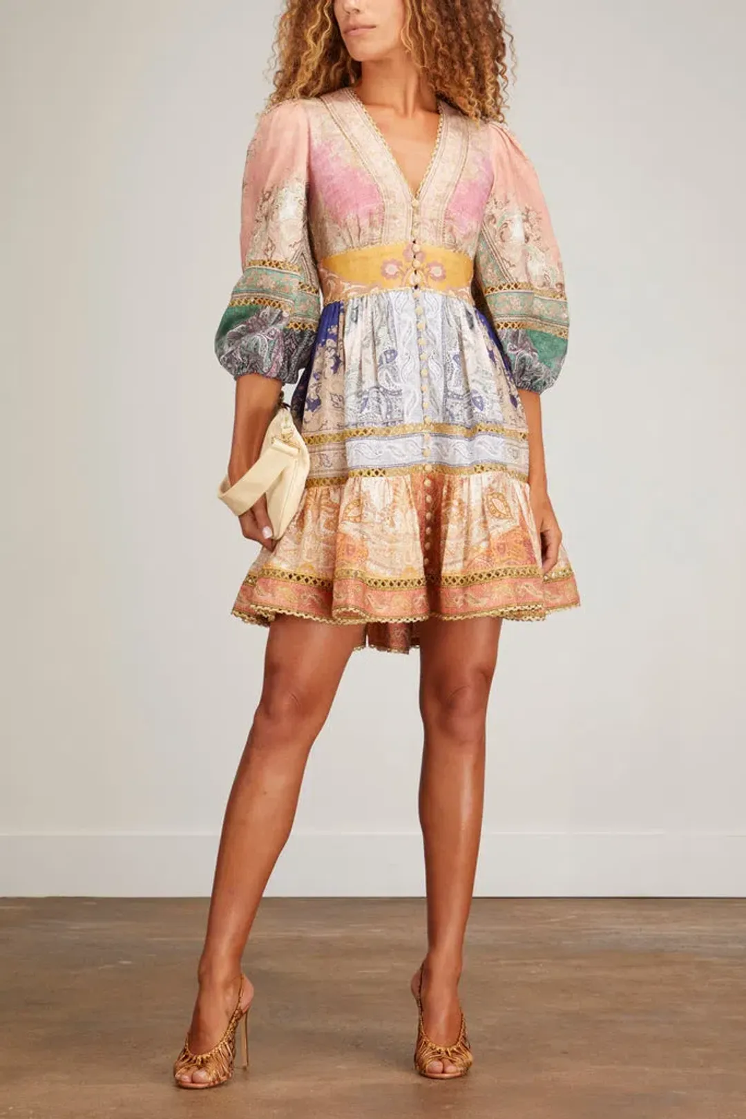 Zimmermann Anneke Lantern Mini Dress Print  AU12 for rent on The Volte - main image