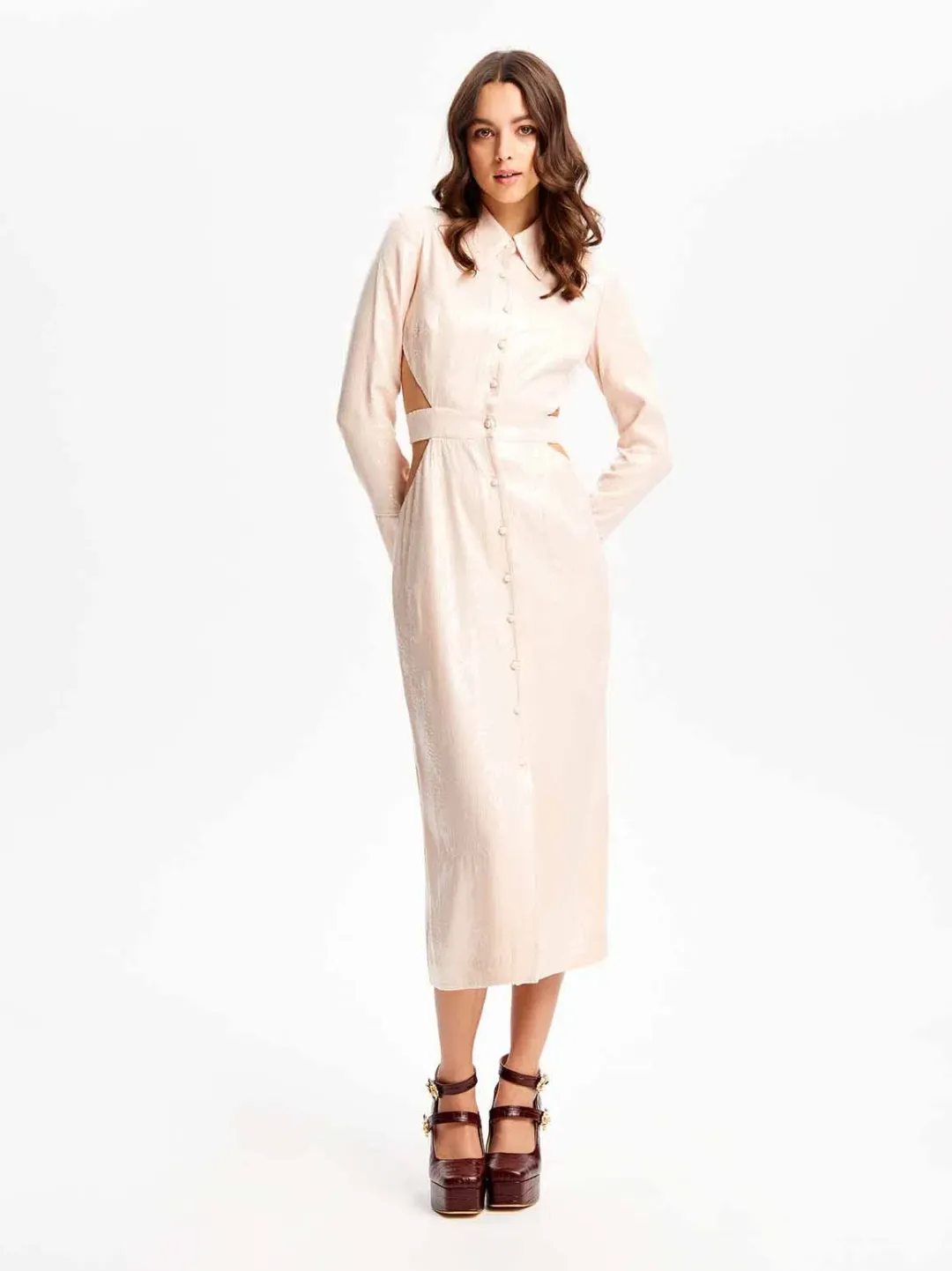 Alice McCall Night Sky Trench Dress Chai Latte Size 6 for rent on The Volte - main image