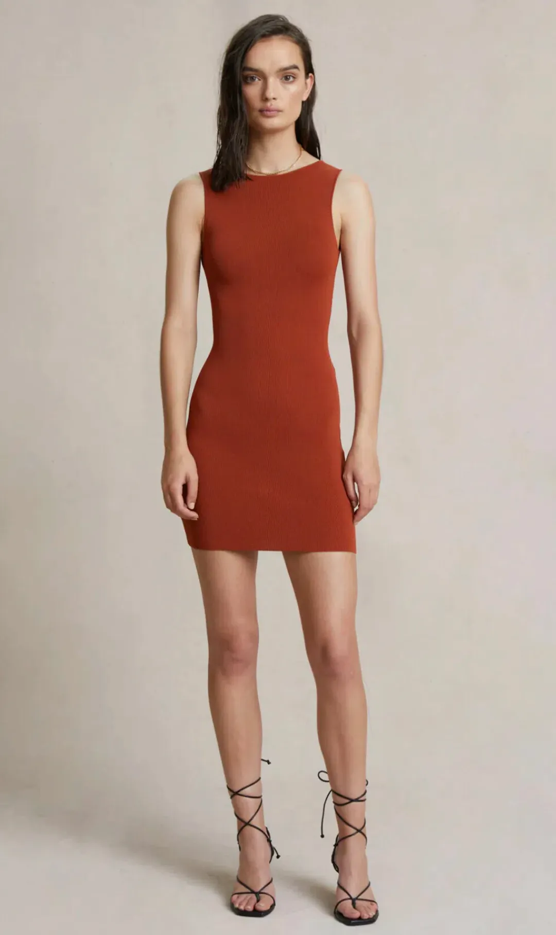 Bec & Bridge Brick Sorbet Summer Knit Mini Dress Brick Size 12 for rent on The Volte - main image