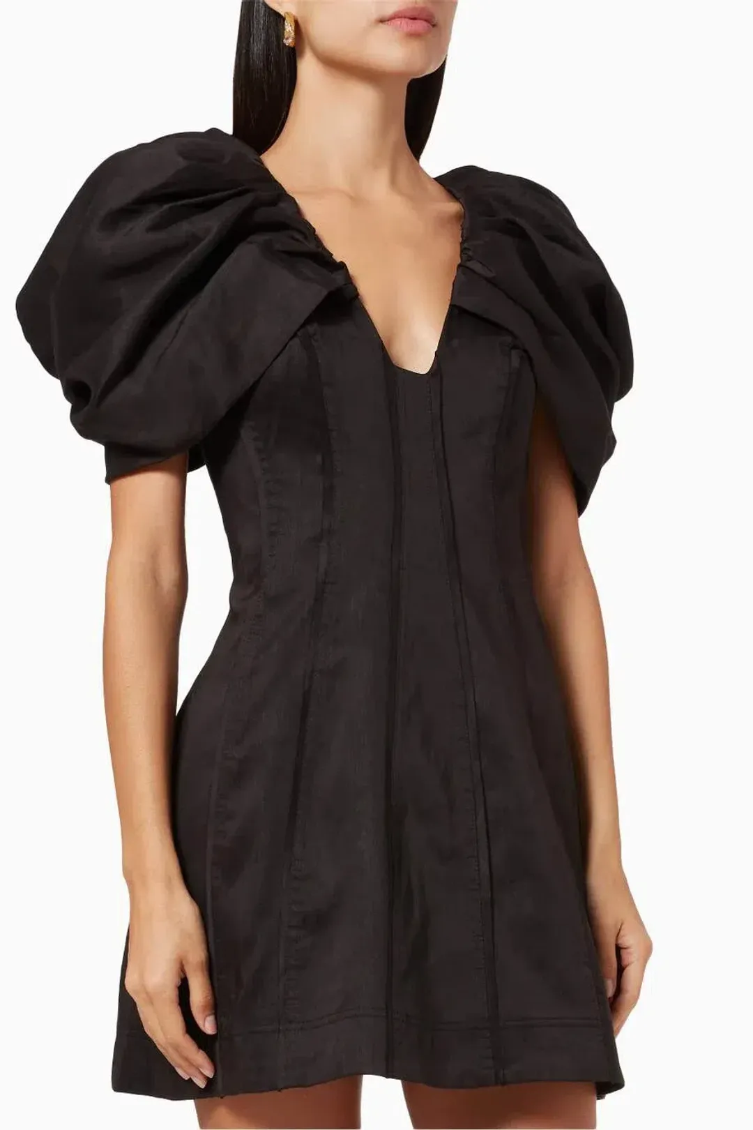 Aje Admiral Butterfly Sleeve Mini Dress Black Size 8 for rent on The Volte - main image