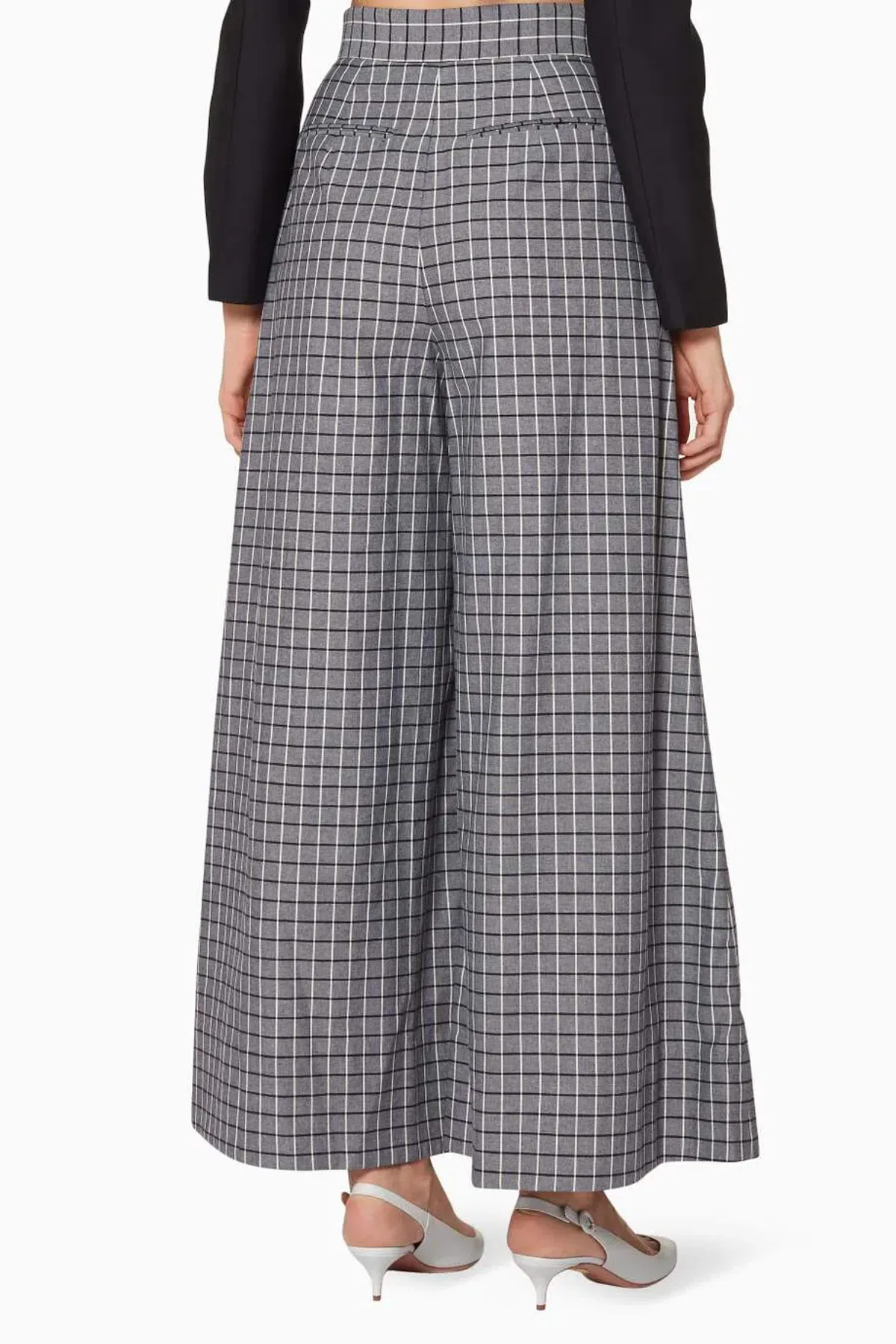 Acler Cunningham Pants Grey Check Print Size AU 6 - Image 3