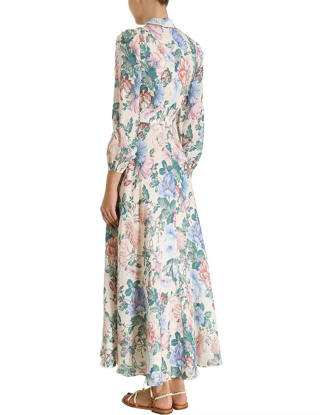 Zimmermann Verity Plunge Long Dress Dreamy Print Size 2/ AU 12  for rent on The Volte - main image