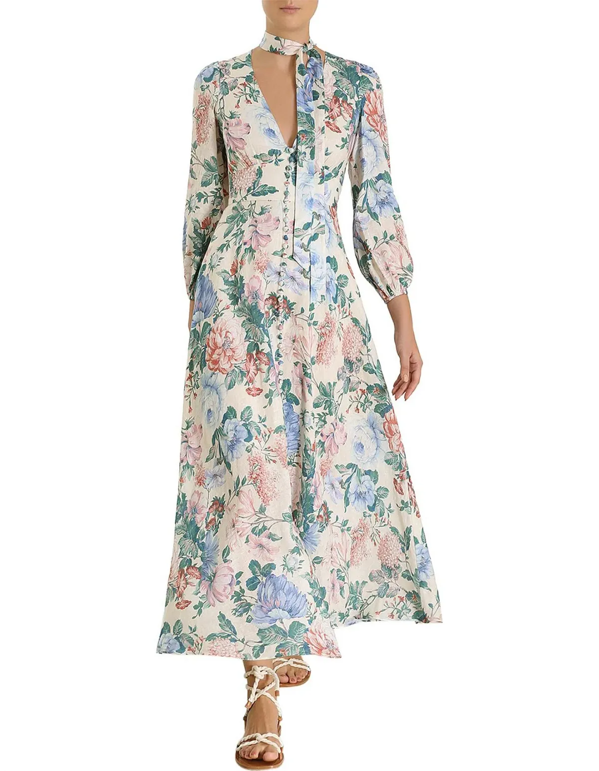 Zimmermann Verity Plunge Long Dress Dreamy Print Size 2/ AU 12  - Image 1