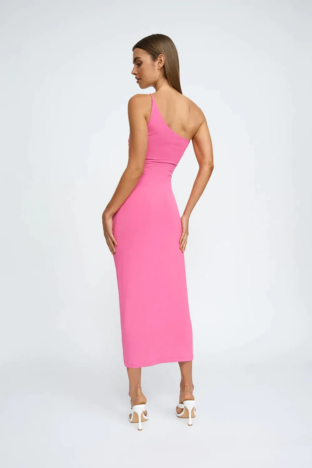 By Johnny Siya Slice Gather Dress Pink Size 8 - Image 3