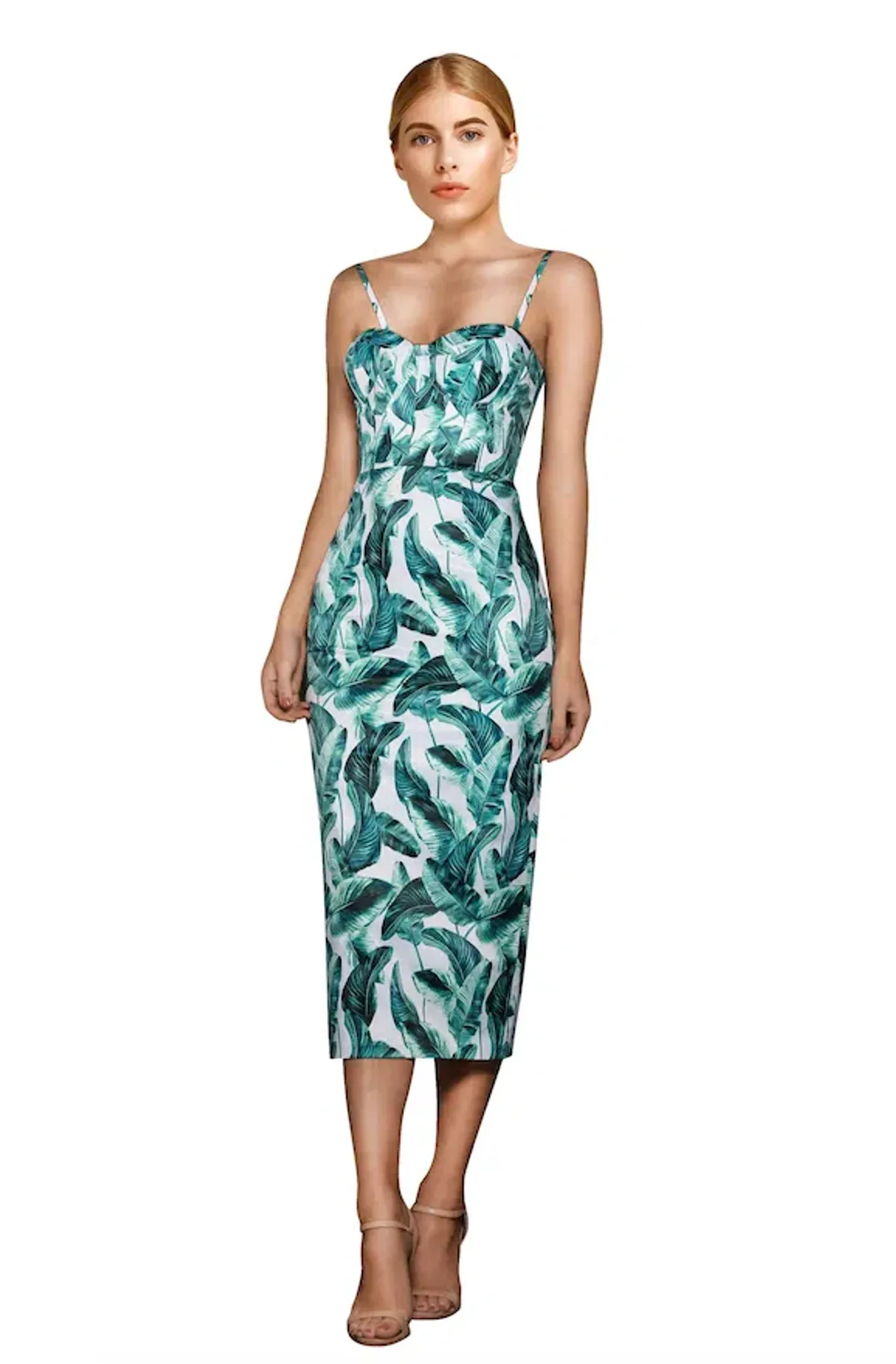 Elle Zeitoune Alannah Tropical Palm Dress Print Size 6 - Image 1