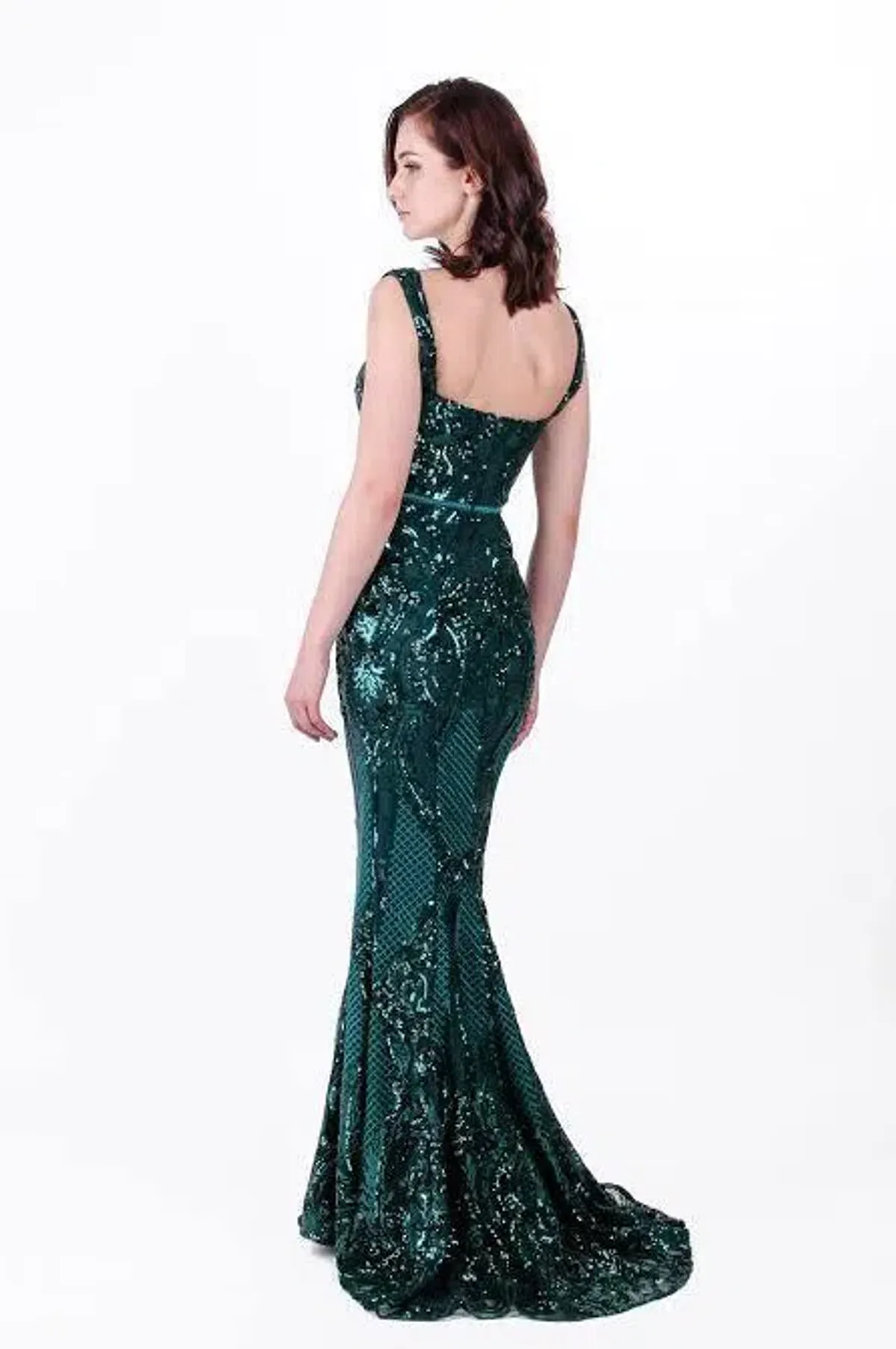 Elle Zeitoune Harris Gown Emerald Green Size 6 - Image 5