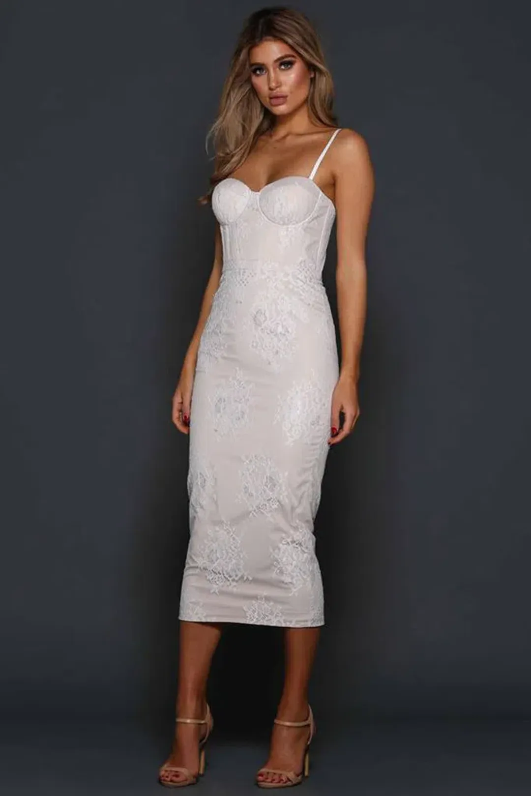 Elle Zeitoune Alannah Midi Dress Pearl Size 10 for rent on The Volte - main image