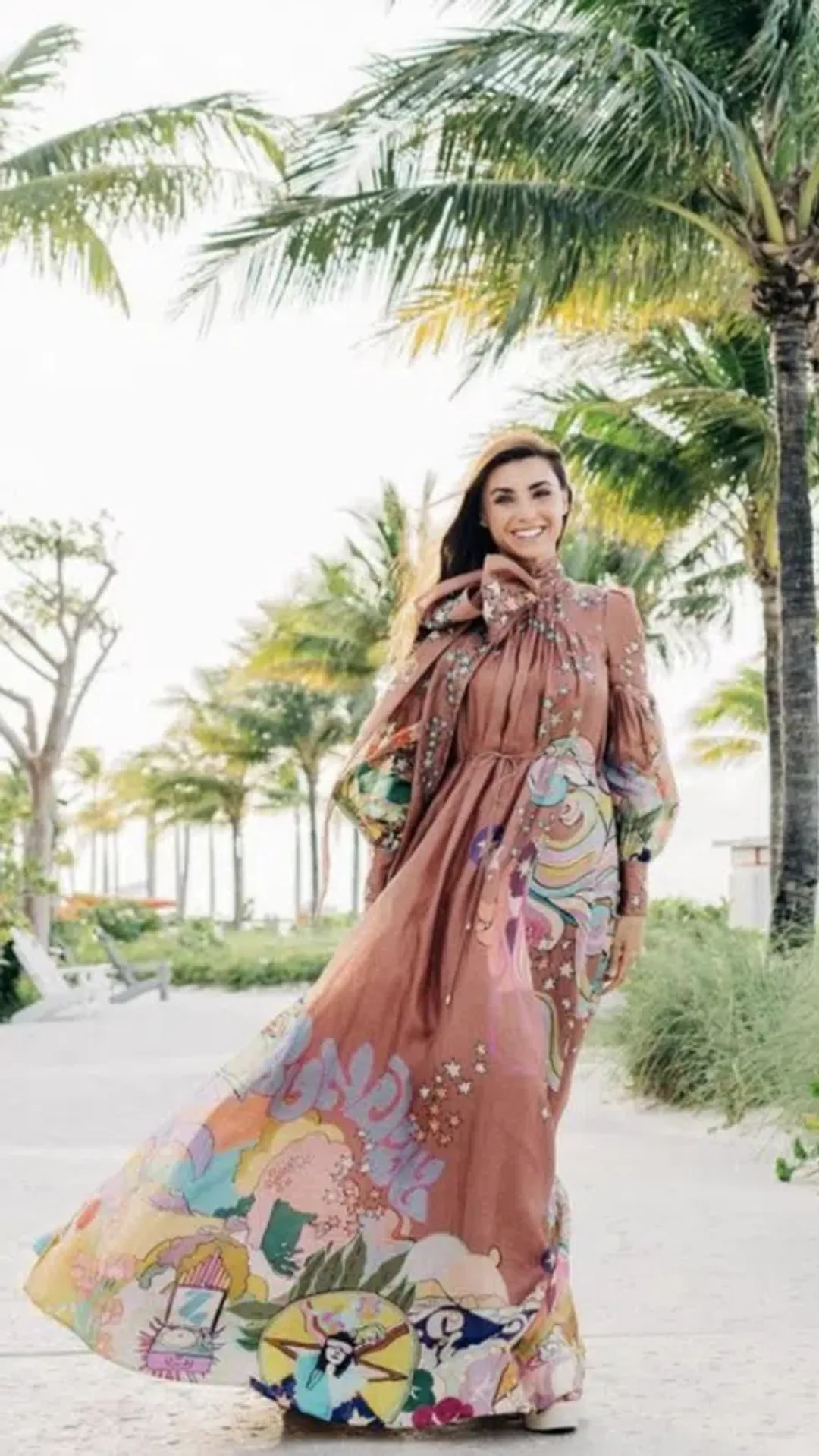 Zimmermann Concert Tie Neck Gown Pink Collage Size 1 / Au 10 for rent on The Volte - main image