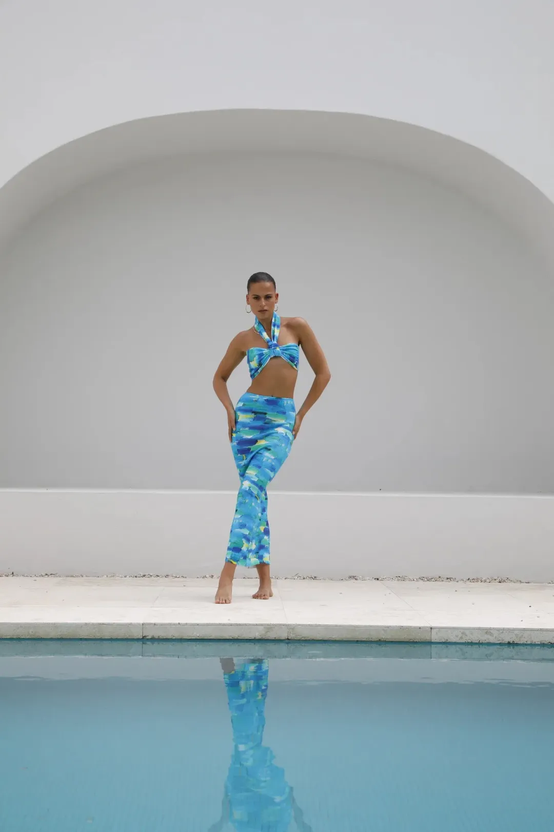 Asta Resort Carmen Top and Skirt Set Ocean Size 6 for rent on The Volte - main image