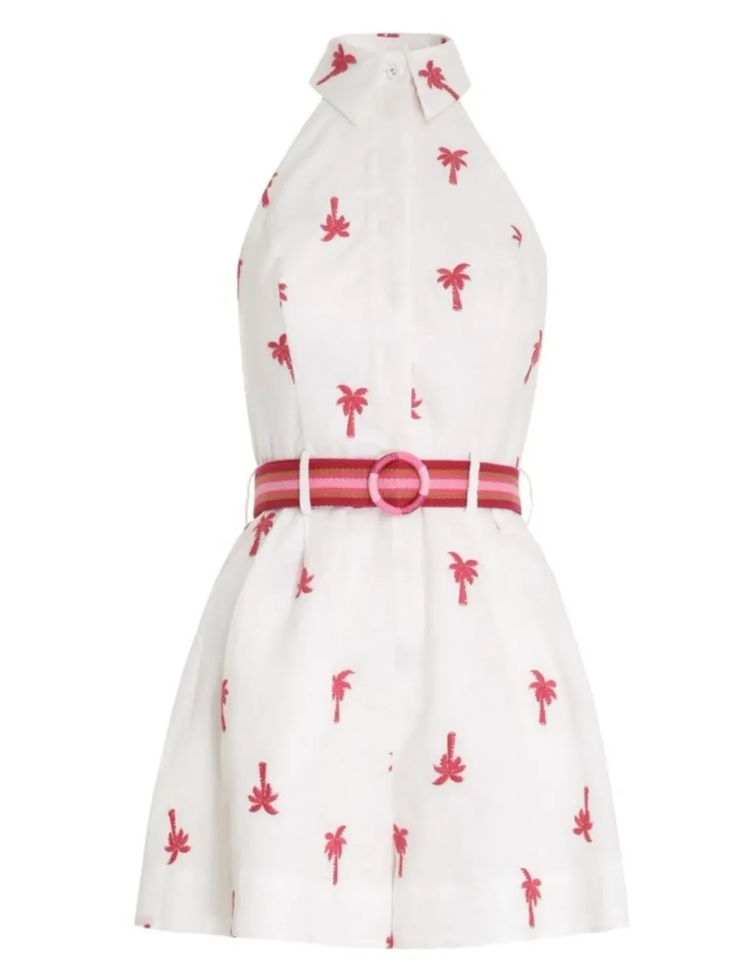 Zimmermann Fiesta Palm Halter Playsuit Pink Palm Size 2 / Au 12 for rent on The Volte - main image