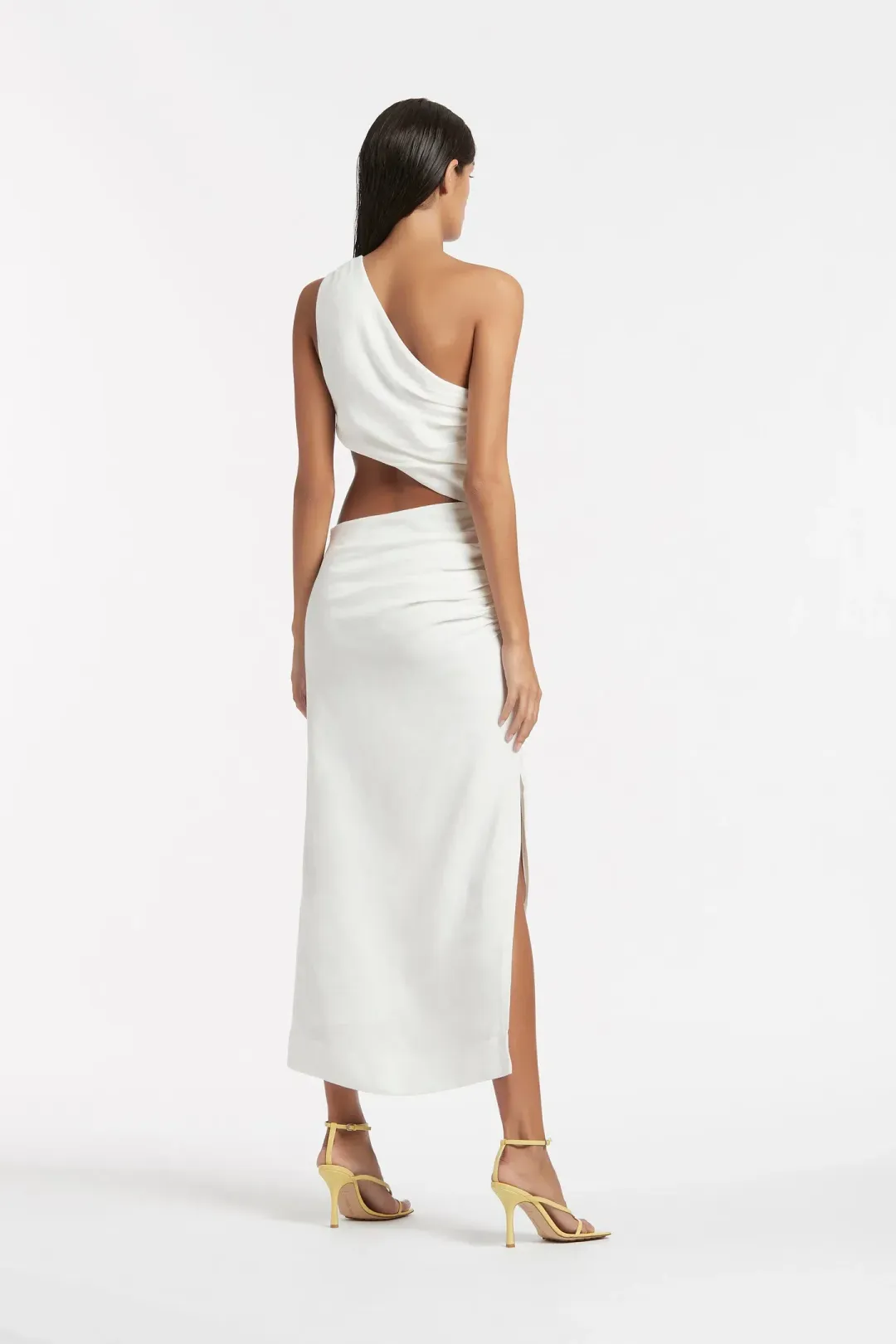 Sir the Label Clemence One Shoulder Midi Dress White Size 0 for rent on The Volte - main image