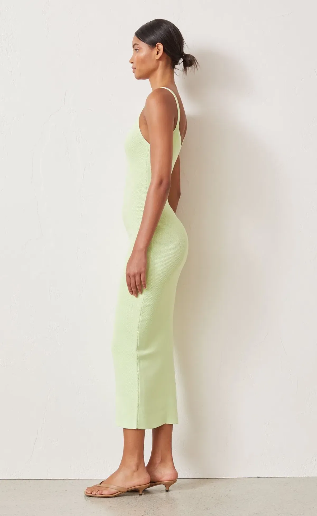 Bec & Bridge Citrus Club Knit Midi Dress Green Size 6 - Image 3