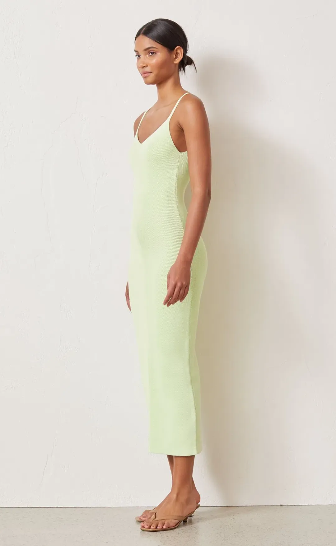Bec & Bridge Citrus Club Knit Midi Dress Green Size 6 for rent on The Volte - main image