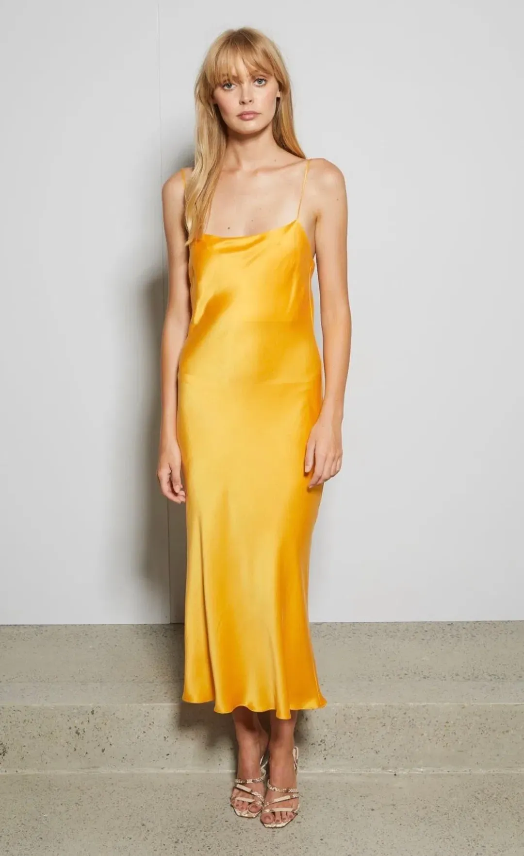 Bec & Bridge Classic Midi Dress Yellow Size 10 for rent on The Volte - main image