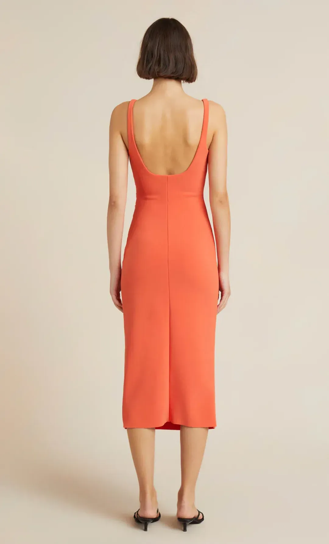 Bec & Bridge Karina Tuck Midi Dress in Fire Orange Size 14 for rent on The Volte - main image