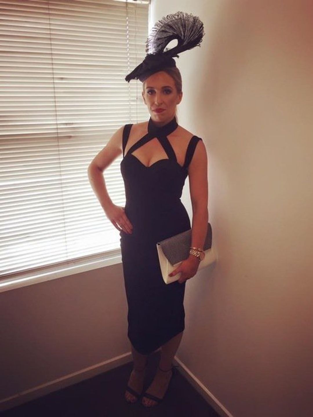 MISHA Claudia Halter Cross Over Dress Black Size 10/M for rent on The Volte - main image