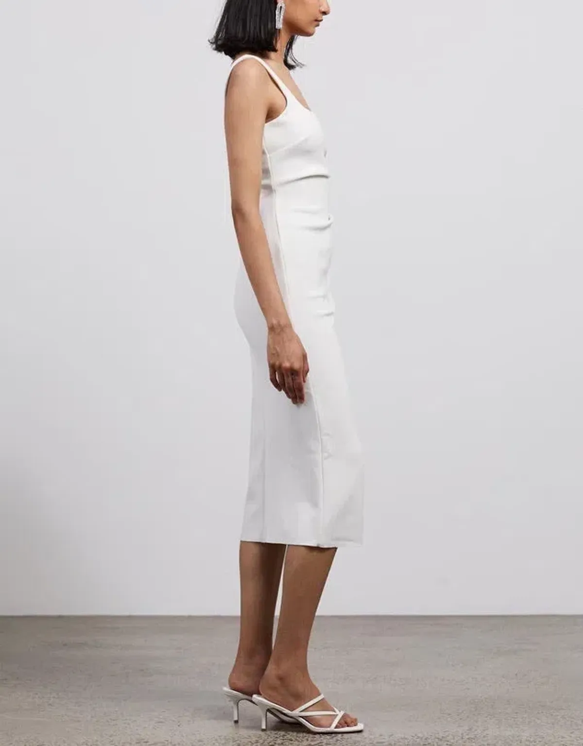 Bec and Bridge Hana Tuck Midi Dress Ivory Size 8 - Image 2