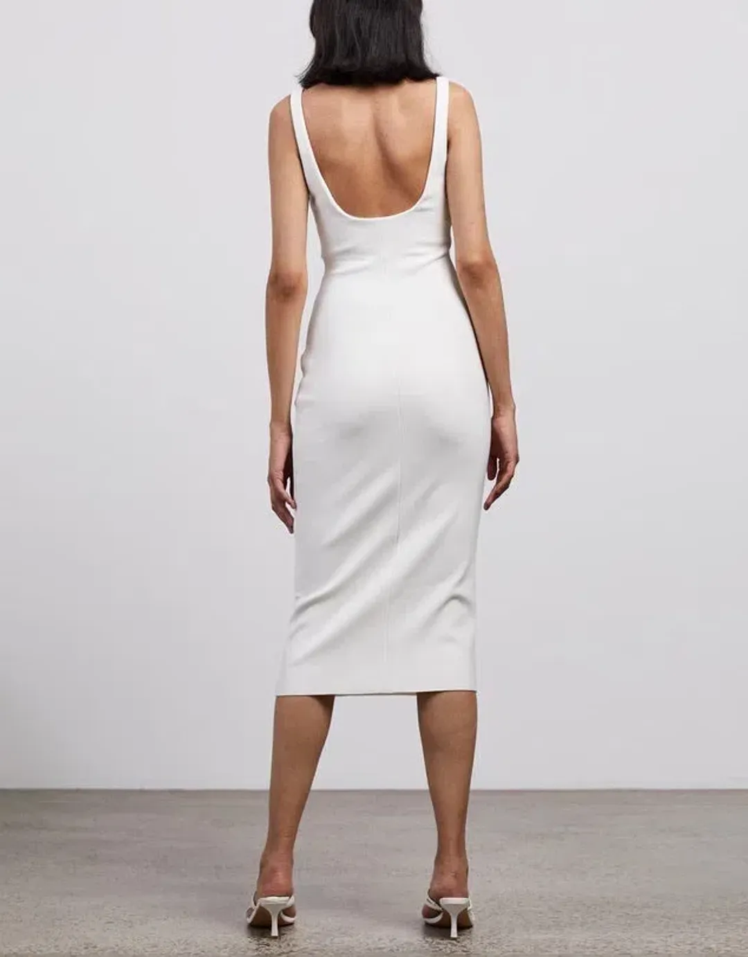 Bec and Bridge Hana Tuck Midi Dress Ivory Size 8 for rent on The Volte - main image
