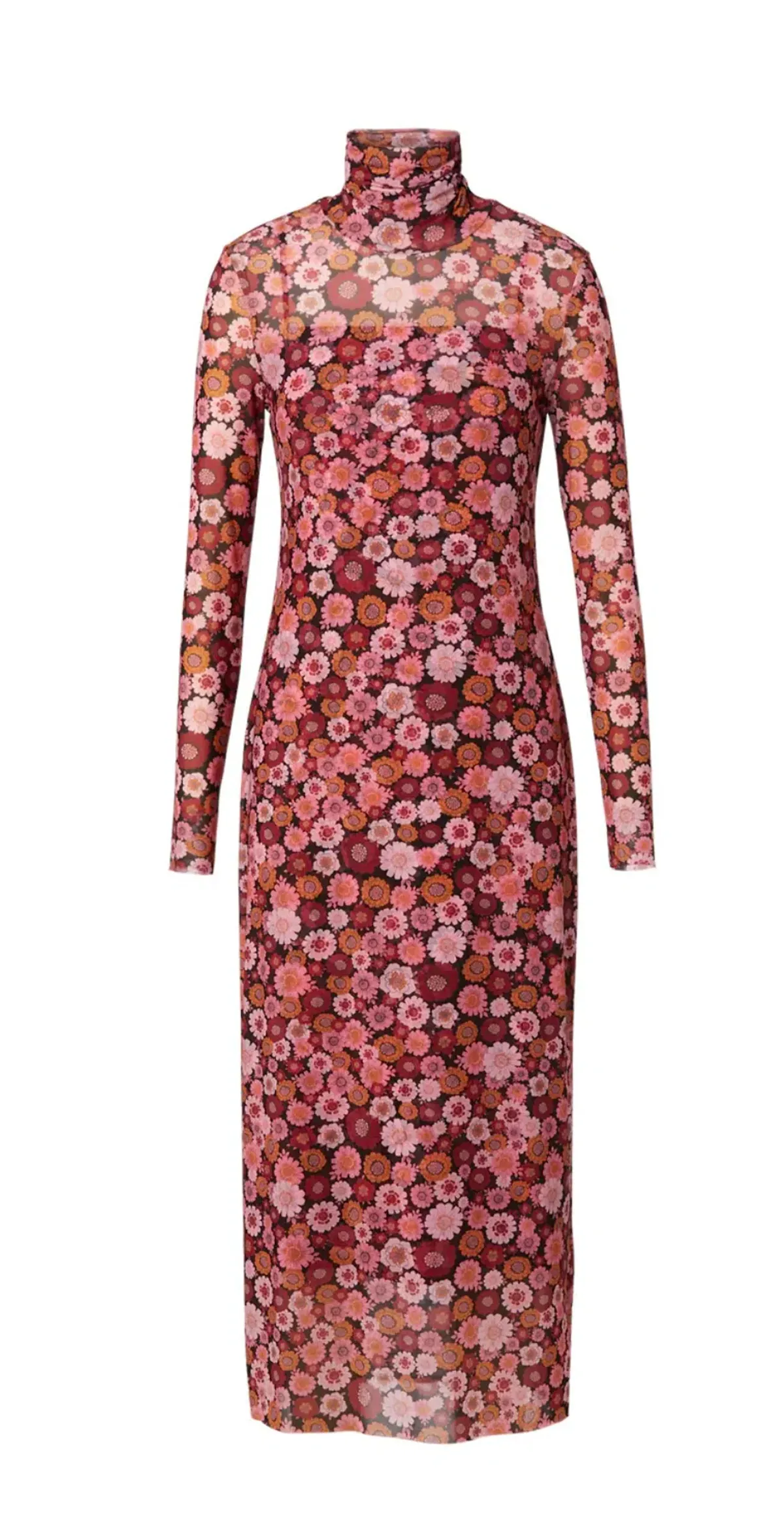 Scanlan Theodore Floral Mesh Dress Pink Size 6 - Image 4