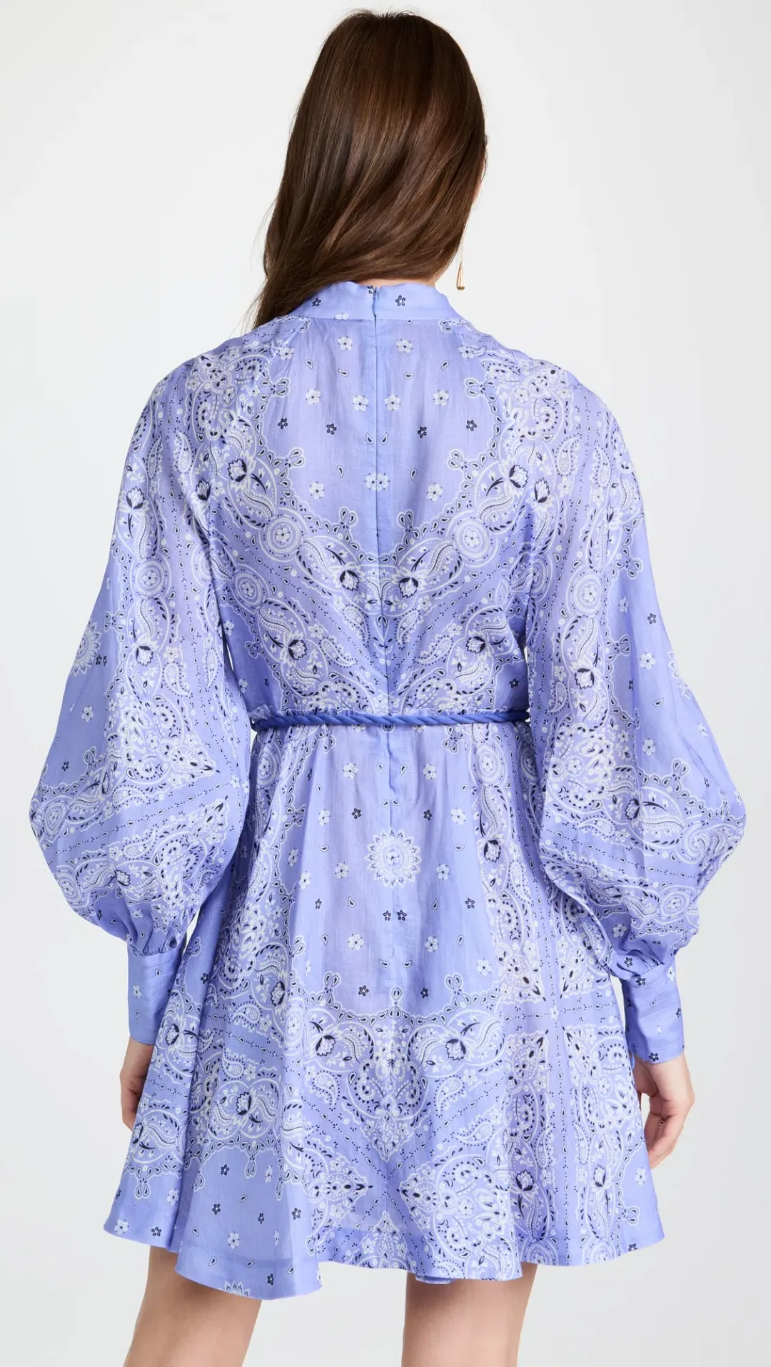 Zimmermann Violet Button Up Mini Dress Cornflower Bandana Size 1 / Au 10 for rent on The Volte - main image