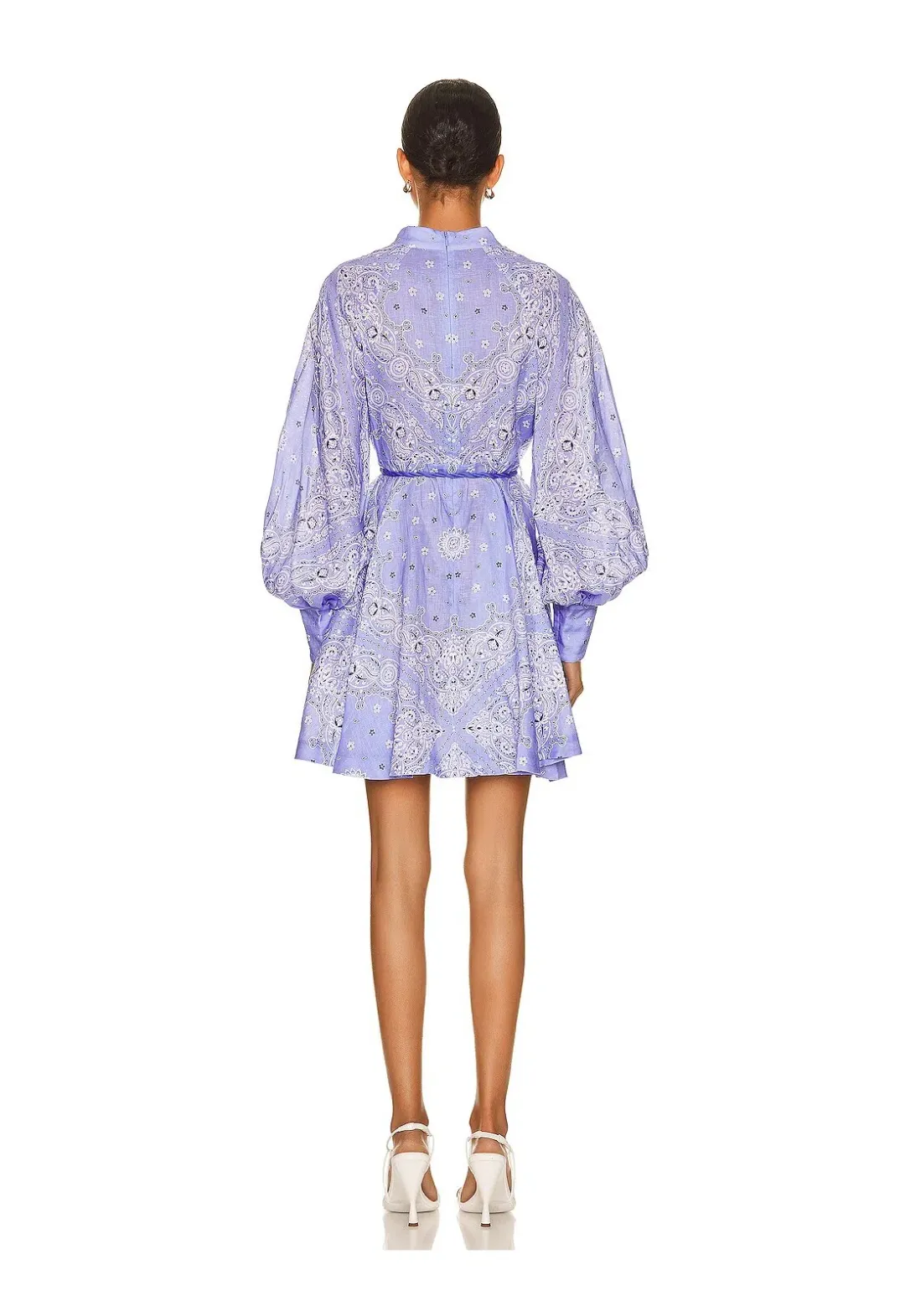 Zimmermann Violet Button Up Mini Dress Cornflower Bandana Size 1 / Au 10 for rent on The Volte - main image