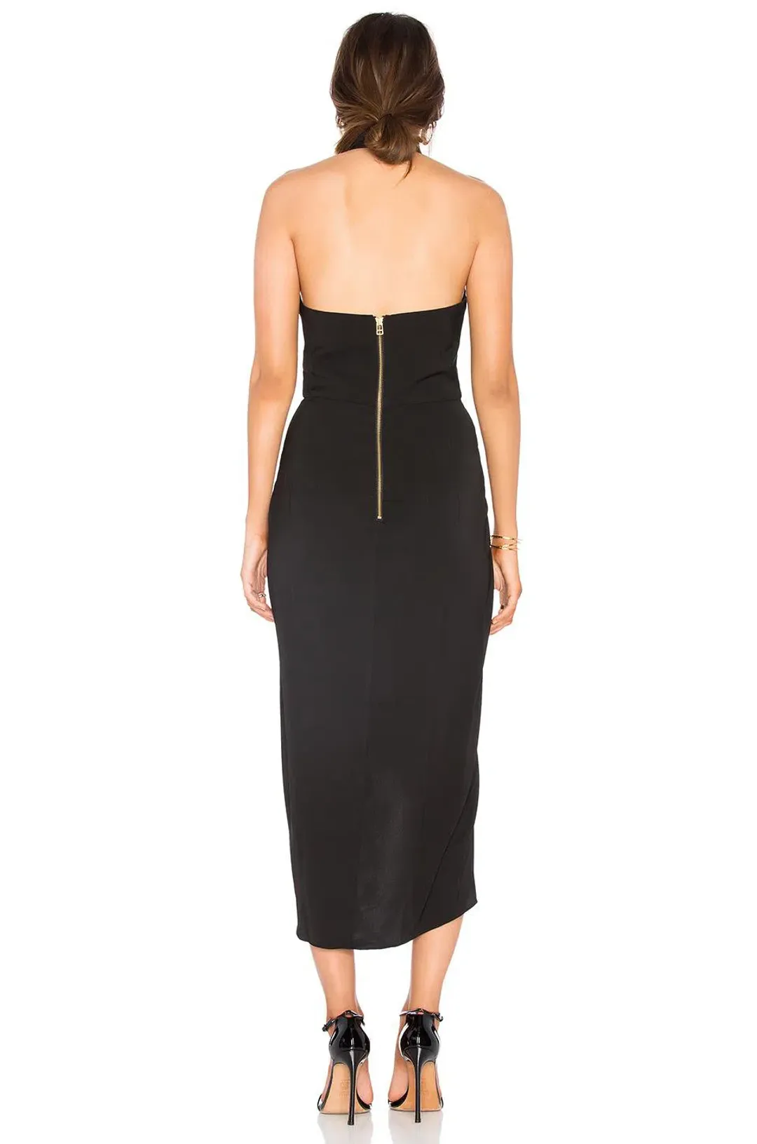 Shona Joy Knot Draped  Black Dress Black Size 12 for rent on The Volte - main image